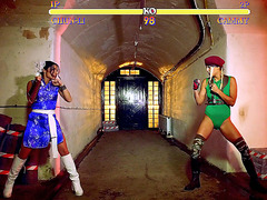 Mortal Kombat with Christen Courtney and Rina Ellis turns into kissing