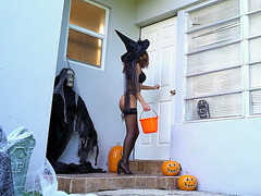 Cute witch Cecilia Lion came to Jmac's house