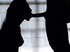 Asa Akira sucking his dick on her fours