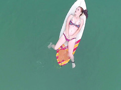 Penny Pax having fun on the beach